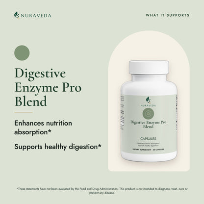 Nuraveda Digestive Enzyme Pro Blend: What it supports