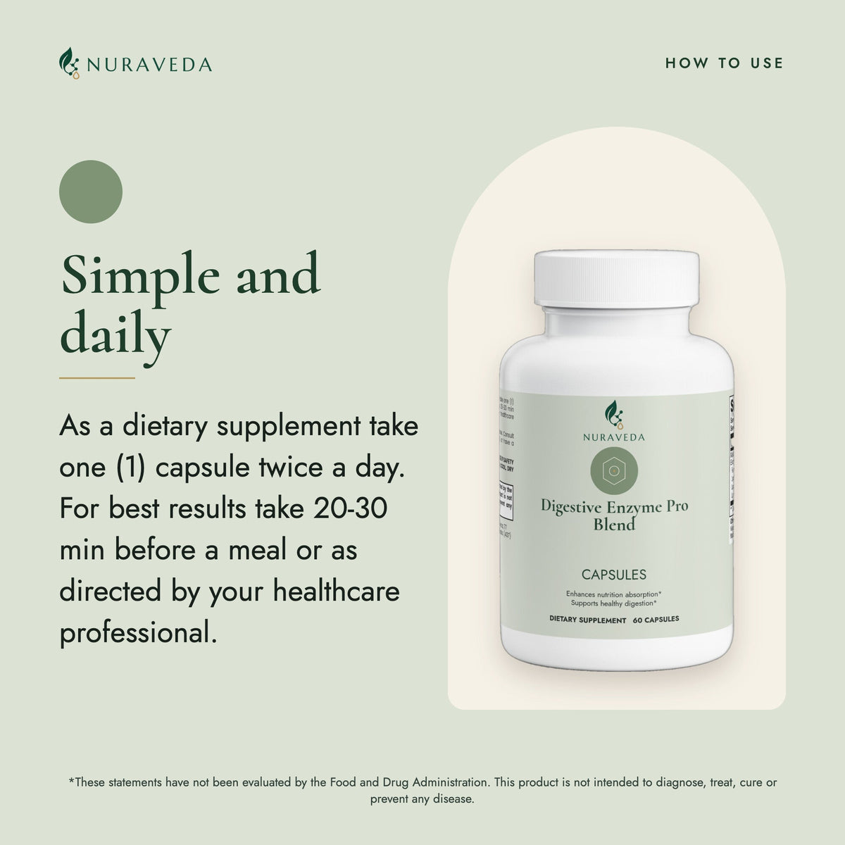 Nuraveda Digestive Enzyme Pro Blend: How to use