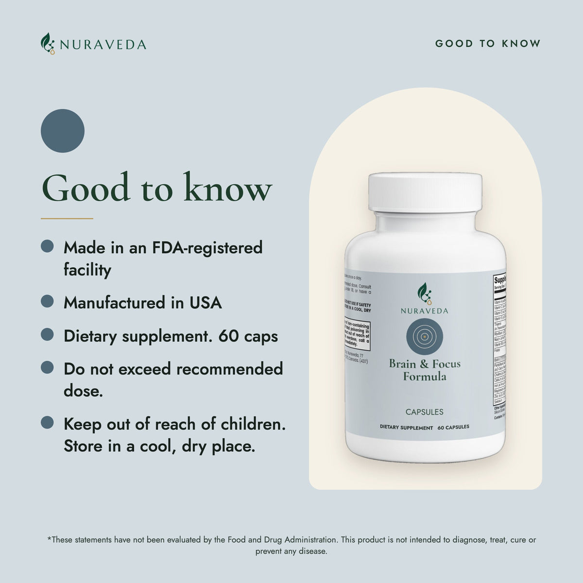 Nuraveda Brain & Focus Formula: Good to know