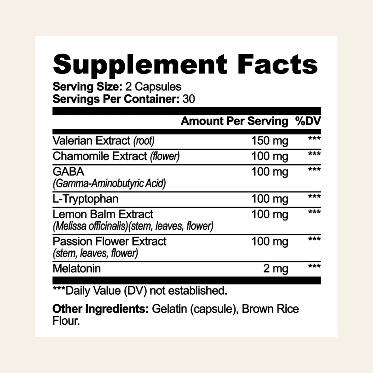 Nuraveda Sleep Formula: Supplement Facts