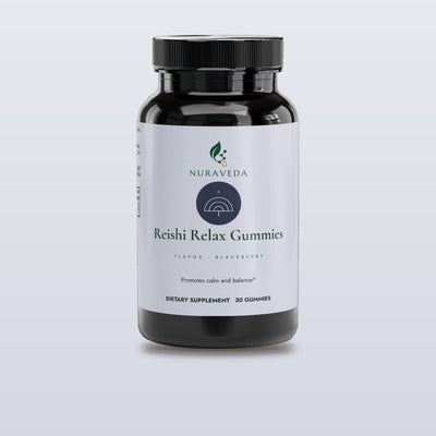 Nuraveda Reishi Relax Gummies: Hero packshot