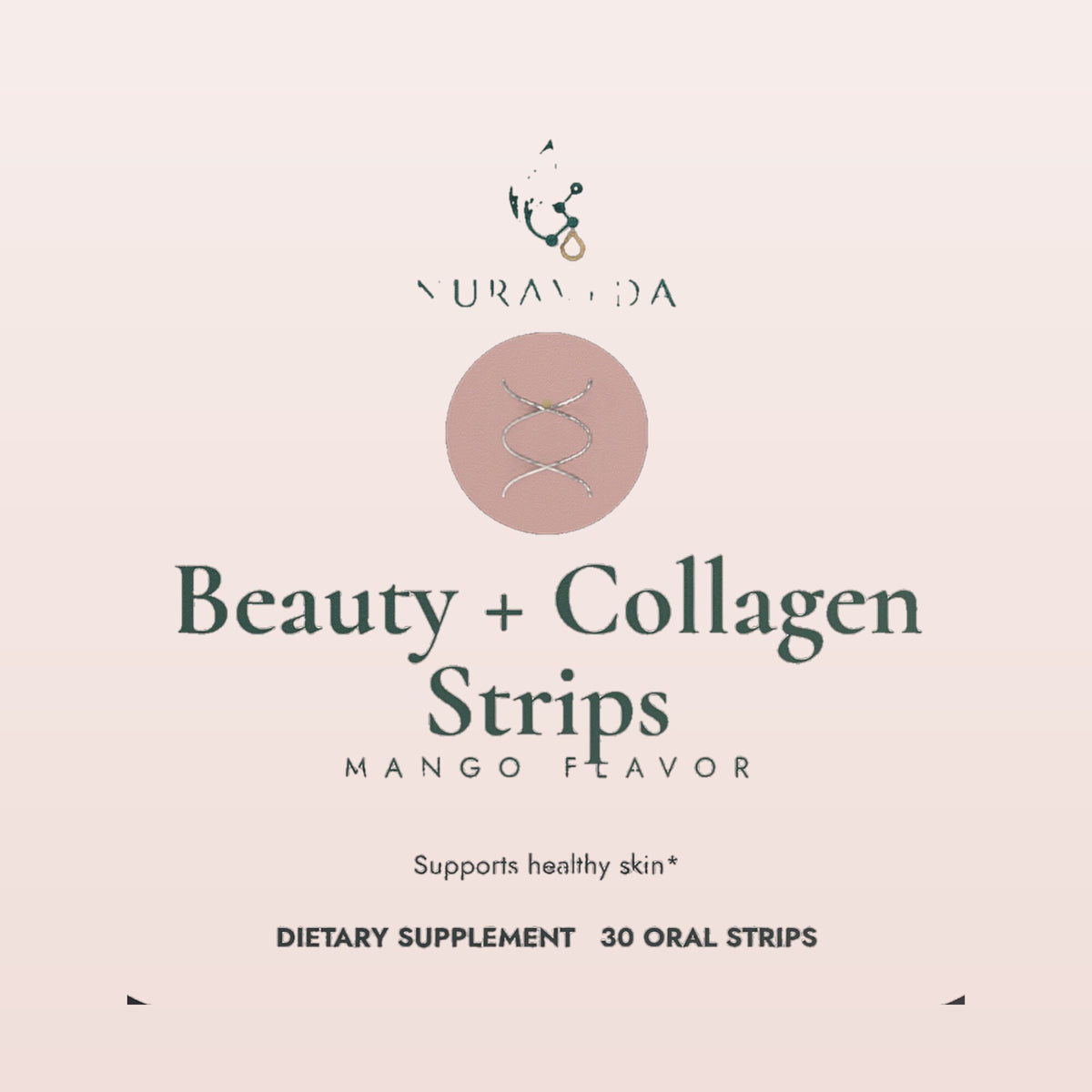 Nuraveda Beauty + Collagen Strips: Label close-up