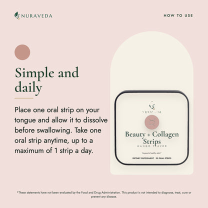 Nuraveda Beauty + Collagen Strips: How to use