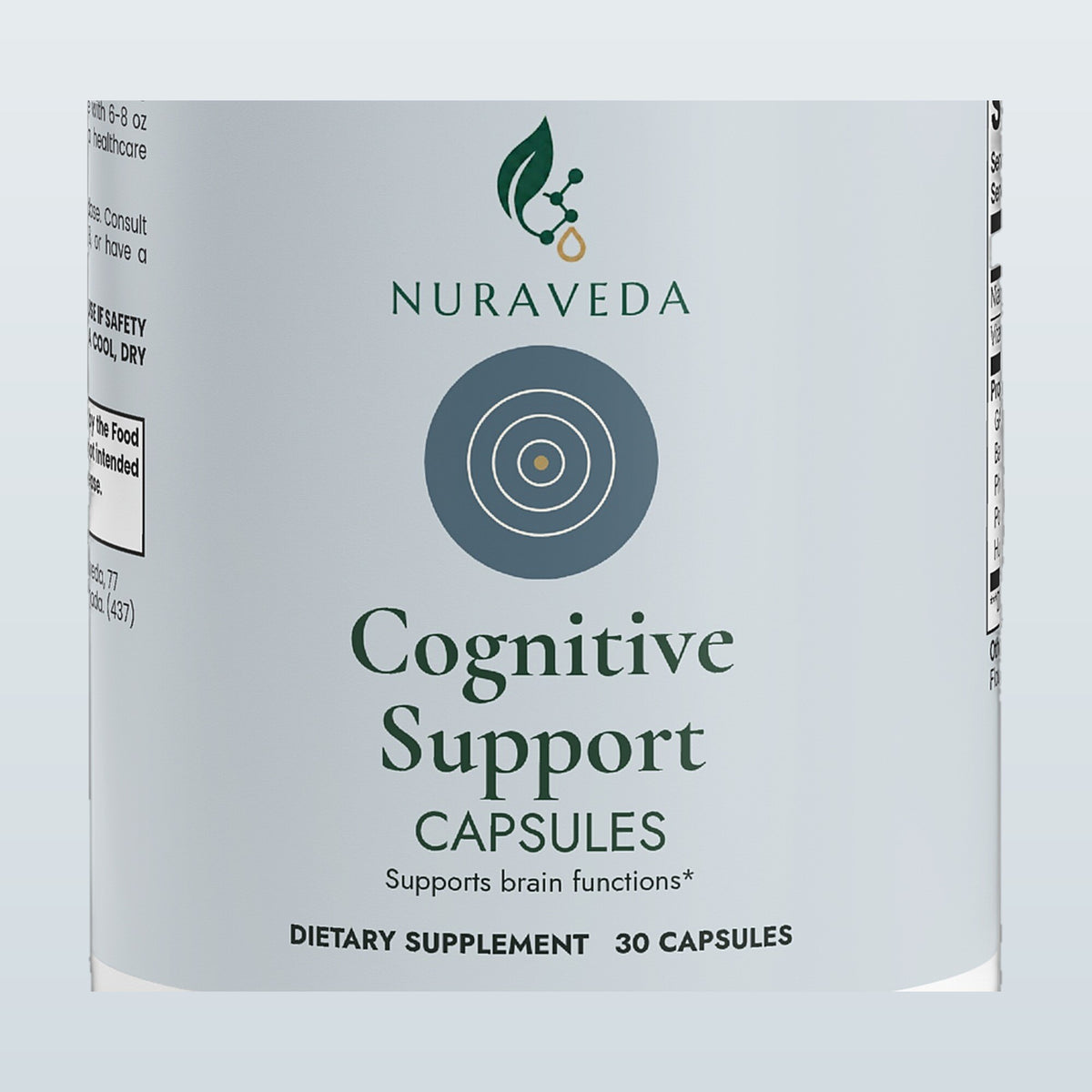Nuraveda Cognitive Support: Label close-up