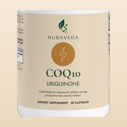 Nuraveda CoQ10 Ubiquinone: Label close-up