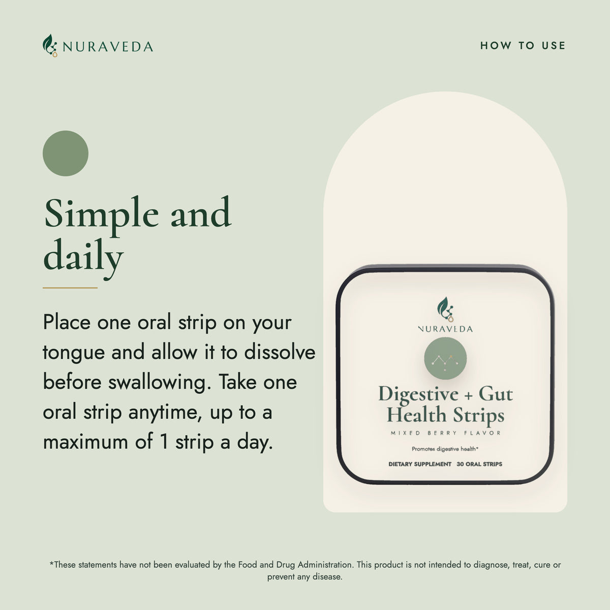 Nuraveda Digestive + Gut Health Strips: How to use