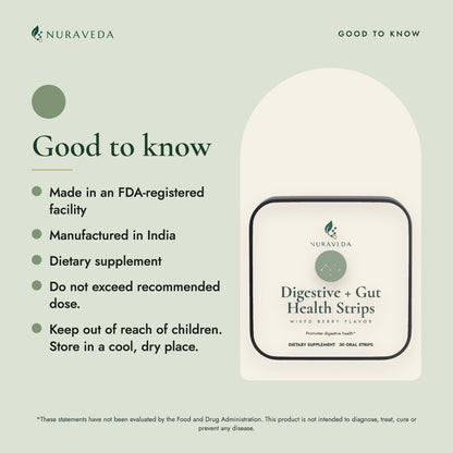 Nuraveda Digestive + Gut Health Strips: Good to know