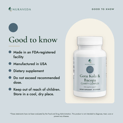 Nuraveda Gotu Kola & Bacopa Clarity Complex: Good to know