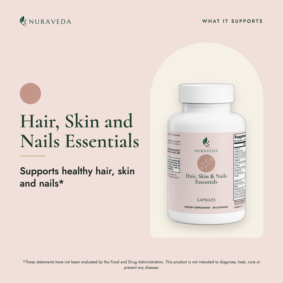Nuraveda Hair, Skin and Nails Essentials: What it supports