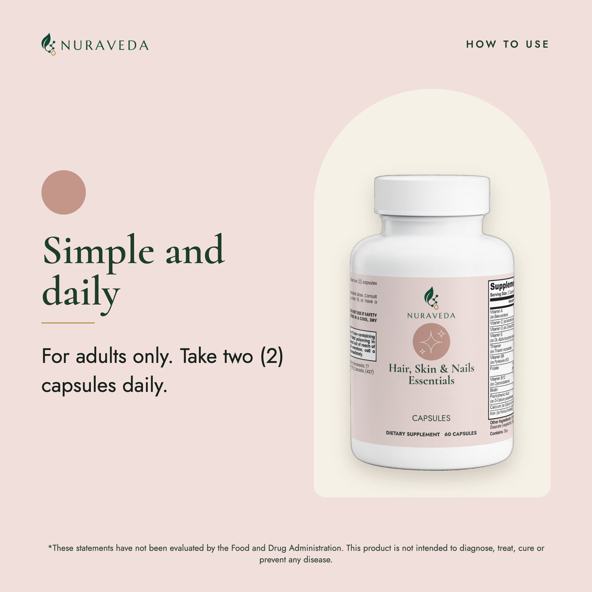 Nuraveda Hair, Skin and Nails Essentials: How to use