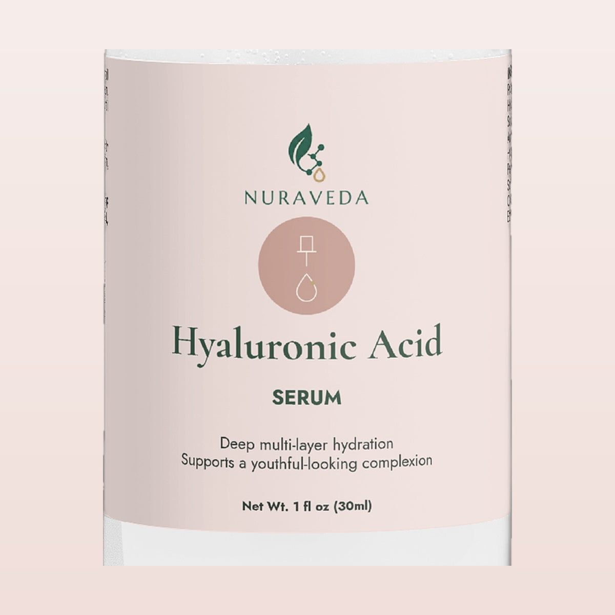 Nuraveda Hyaluronic Acid Serum: Label close-up