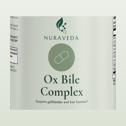 Nuraveda Ox Bile Complex: Label close-up