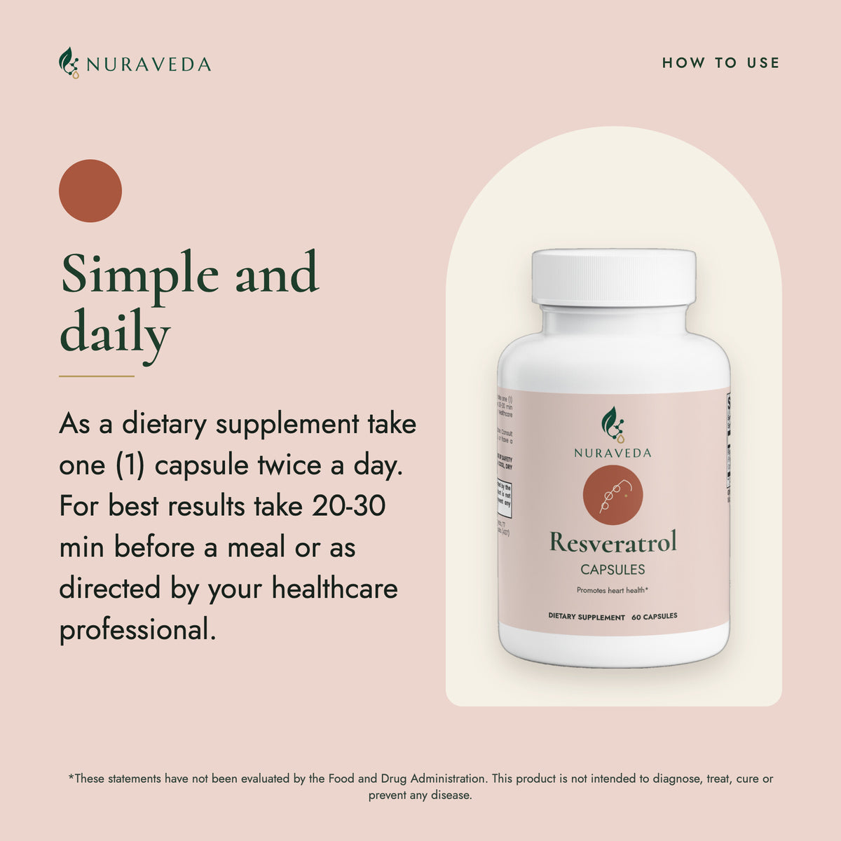 Nuraveda Resveratrol 50% 600mg: How to use